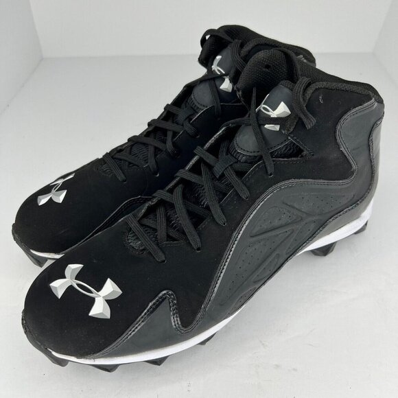 Under Armour Mens 1247242-001 Black Synthetic Lace Up Size 12 Football Cleats - Picture 1 of 9